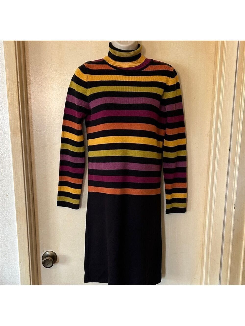Andrea Jovine Striped Multicolor Knit Midi Dress M/P